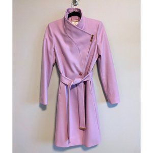 Ted Baker Kikiie Baby Pink Long Belted Wrap Coat